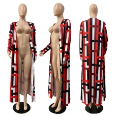 Plus Size New Print Long Fashion Casual Coat GLF-8041