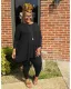Plus Size 5XL Fashion Solid Color Casual Two Piece Set WAF-7099