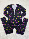 Casual Sports Pattern Print Long Sleeve Jumpsut SHD-9446