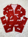 Casual Sports Pattern Print Long Sleeve Jumpsut SHD-9446