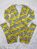 Casual Sports Pattern Print Long Sleeve Jumpsut SHD-9446
