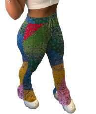 Fashion Casual Printed Ruched Casual Pants ML-7385