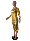 Sexy Long Sleeve Slim Midi Party Club Dress MK-3022