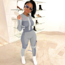 Casual Printed Long Sleeve Tight Jumpsuits MDF-5172
