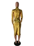 Sexy Long Sleeve Slim Midi Party Club Dress MK-3022
