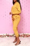 Solid Hoodies Sweatpants Casual Two Piece Set AIL-131