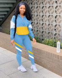 Casual Patchwork Tracksuit Two Piece Sets LM-8189