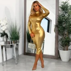 Sexy Long Sleeve Slim Midi Party Club Dress MK-3022