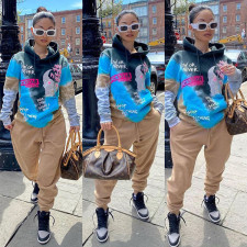 Casual Printed Hoodies Two Piece Sets GLF-8047