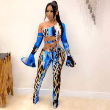 Sexy Leopard Print Long Sleeve 2 Piece Pants Set CHY-1270