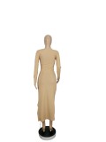 Sexy Long Sleeve Lace Up Slim Maxi Dress CHY-1266