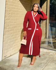 Casual Ribbed Full Sleeve Long Coat TR-1083