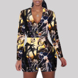 Casual Prined Long Sleeve Rompers SHD-9447