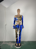 Sexy Leopard Print Long Sleeve 2 Piece Pants Set CHY-1270