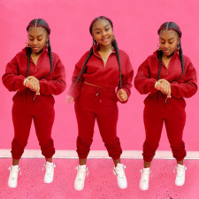 Solid Thicken Sweatshirt Two Piece Suits SFY-180