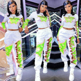 Casual Printed Long Sleeve Two Piece Pants Set AL-217