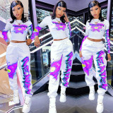 Casual Printed Long Sleeve Two Piece Pants Set AL-217