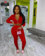 Solid Long Sleeve Zipper Two Piece Pants Set YIM-150