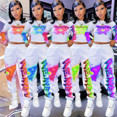 Casual Printed Long Sleeve Two Piece Pants Set AL-217