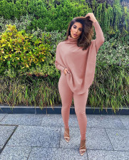 Solid Batwing Sleeve Two Piece Pants Set MAE-2070