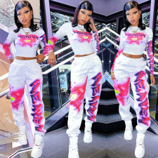 Casual Printed Long Sleeve Two Piece Pants Set AL-217