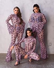 Mesh Printing Fashion Sexy Nightclub Jumpsuit SXF-2109