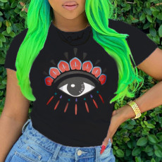  Plus Size Fashion Casual Print Short Sleeve T-shirt SXF-0531