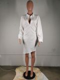 Long Sleeve Casual Shirt Dress MK-3031