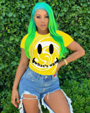 Plus Size Fashion Cartoon Print Short Sleeve T-shirt SXF-2641