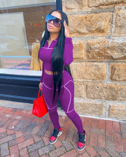 Casual Sports Long Sleeve Two Piece Pants Set MEM-8306