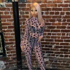 Mesh Printing Fashion Sexy Nightclub Jumpsuit SXF-2109