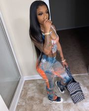 Tie Dye Print Tank Top And Pants Two Piece Suits LSL-6392