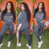 Casual Letter Print Long Sleeve Two Piece Sets SXF-2859