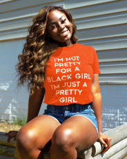 Plus Size Fashion Casual Letter Print Short Sleeve T-shirt SXF-2652
