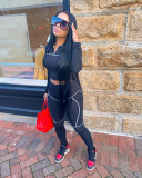 Casual Sports Long Sleeve Two Piece Pants Set MEM-8306