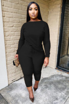 Casual Solid Color Long Sleeve Pants Two Piece Set XYF-9061