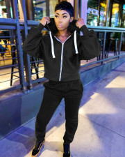 Casual Zipper Hoodies Pants Two Piece Sets SHD-9335