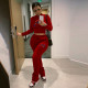 Pink Letter Embroidery Thicken Two Piece Sets SHD-9448