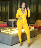 Casual Zipper Long Sleeve One Piece Jumpsuits SFY-187