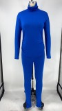Solid Long Sleeve Turtleneck Two Piece Pants Set XMY-9268