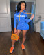 LUCKY LABEL Letter Print Casual Hoodies Dress WSM-5202