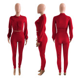 Casual Velvet Zipper Long Sleeve 2 Piece Sets NIK-185