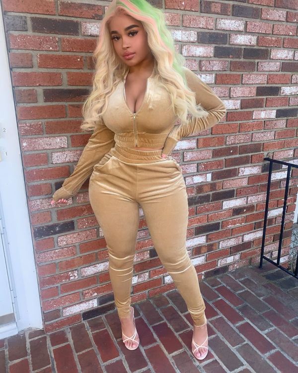 Casual Velvet Zipper Long Sleeve 2 Piece Sets NIK-185