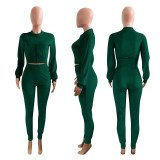 Casual Velvet Zipper Long Sleeve 2 Piece Sets NIK-185