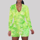 Zodiac Print Long Sleeve Rompers SHD-9450
