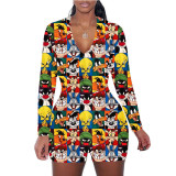 Casual Printed Long Sleeve One Piece Romper SHD-9449