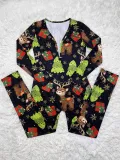 Christmas Print Long Sleeve Jumpsuits SHD-9451