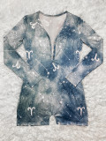 Zodiac Print Long Sleeve Rompers SHD-9450
