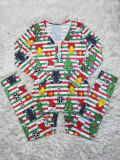 Christmas Print Long Sleeve Jumpsuits SHD-9451