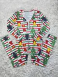 Christmas Print Long Sleeve Jumpsuits SHD-9451
